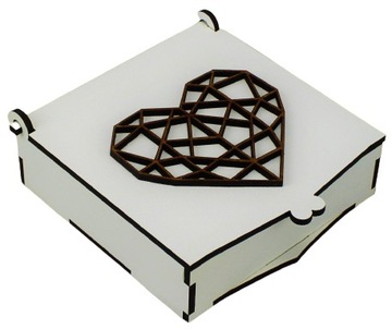 Коробка обручального кольца шкатулка Белое ажурное сердце