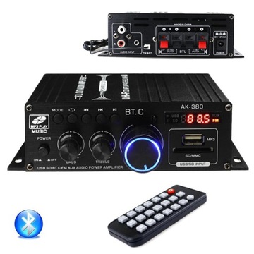 Bluetooth стерео підсилювач USB SD FM радіо MP3 12V 800W ресивер