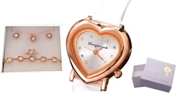 Позолоченные часы причастия сердце белый + ювелирные изделия бесплатно GIGA PAKA C3198