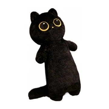 Талисман мягкая подушка кошка черный длинный 45 см