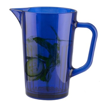 Скляний глечик для води напої 1л сині смуги