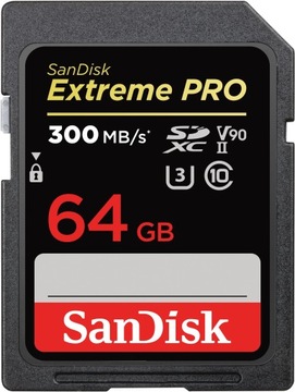 SanDisk EXTREME PRO 64GB 300MB / s карта памяти SD