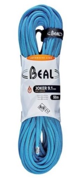 Веревка Joker Unicore 9.1 mm x 50m Dry Cover Blue Beal