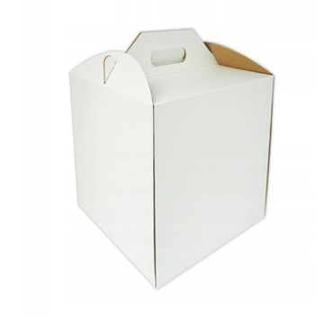 Картонная коробка для торта 24x24x25 см белая упаковка очень прочная