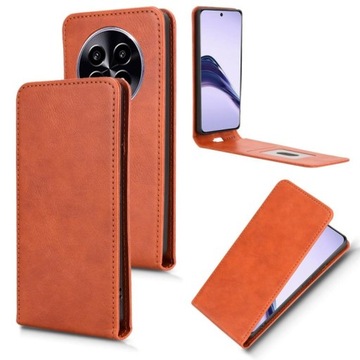 Для Realme 14 Pro Lite / 13 Pro Global Vertical Flip Case Brown