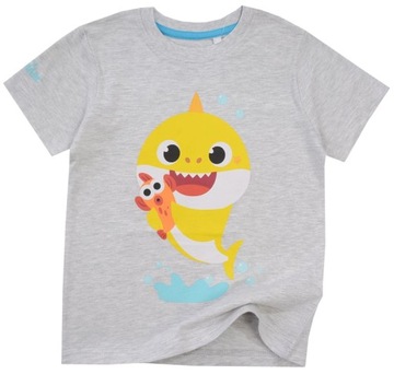 BABY SHARK блузка футболка бавовна короткий рукав хлопчик сірий 110 R803F