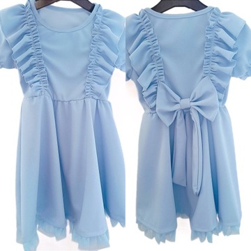 Платье для девочек 122 -128 элегантное свадебное платье для причастия голубое