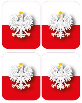 Наклейка прапор з емблемою Польський світловідбиваючий