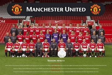 Манчестер Юнайтед команда фото плакат 61x91, 5 см