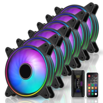 Вентиляторы корпуса RGB Aura Sync 120 мм с пультом дистанционного управления 6 шт.