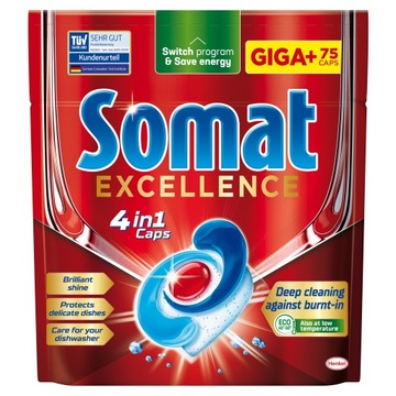 Капсули для посудомийної машини SOMAT Excellence 4в1 75ШТ