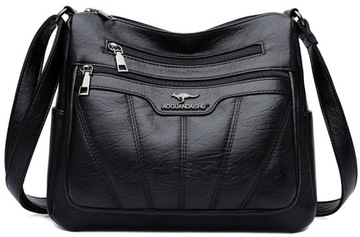 Женская сумка черная элегантная большая сумка через плечо из искусственной кожи подарок