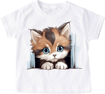 Футболка детская футболка с рисунком котенка KOT3 roz 116
