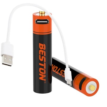 2x аккумуляторная батарея AAA micro USB 1000 МВтч 1,5 в LR03 + кабель питания