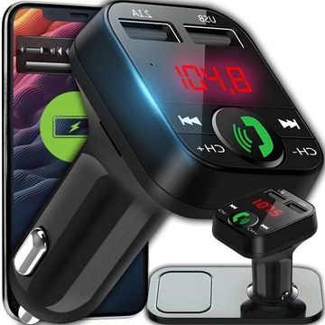 FM-передавач Bluetooth зарядний пристрій MP3 2xUSB SD LCD