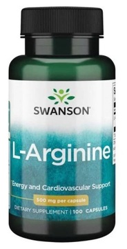 Swanson L-аргінін 500 мг аргінін м'язи лібідо секс метаболізм 100 капс