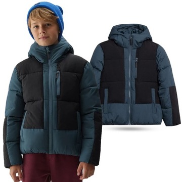 ДЕТСКАЯ КУРТКА 4F ДЛЯ МАЛЬЧИКОВ, ЗИМНИЙ ТЕПЛЫЙ ПУХОВИК AW23M276