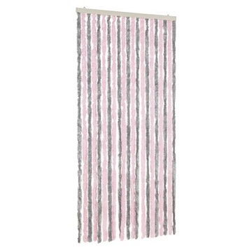 vidaXL фіранка від комах, сріблясто-рожева, 90x220 см, синель