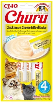 INABA CIAO CAT CHURU CHICKEN CHEESE&BEEF 4x14g (56g)