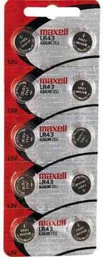 Щелочная батарея Ma-ell MAXELL LR43 10 шт