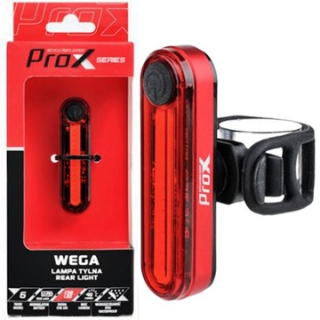 PROX Wega задній ліхтар для велосипеда 40 ЛМ 6 світлодіодних режимів
