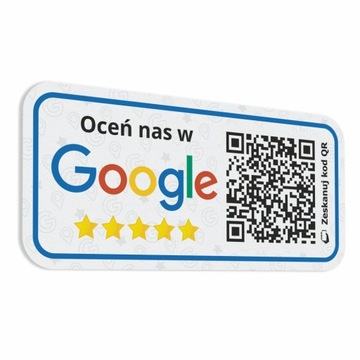 Наклейка оцените нас в Google QR 14X30