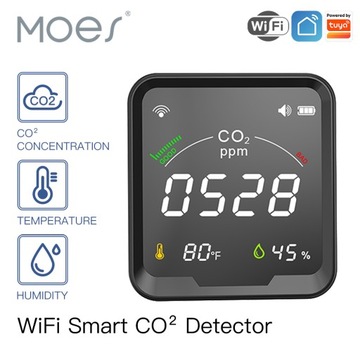 Детектор углекислого газа СО2 WiFi, Tuya Smart Life