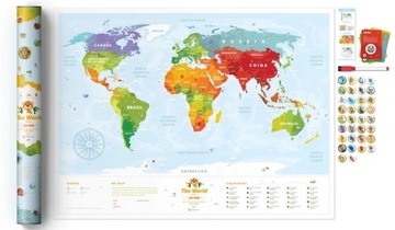 КАРТА СКРЕТЧ-КАРТИ-TRAVEL MAP KIDS ANIMALS