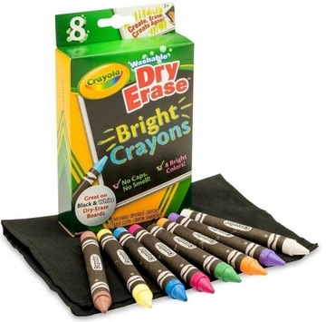 CRAYOLA 8шт сухий стирання дошки олівці + тканина