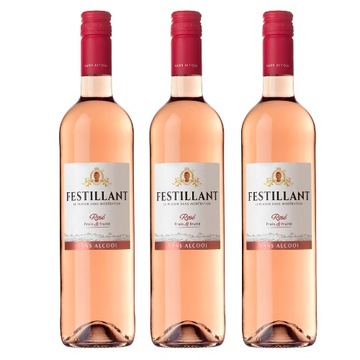 FESTILLANT ROSE безалкогольное вино розовое полусухое 3 бутылки