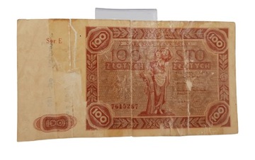 Старая польская коллекционная банкнота 100 зл 1947