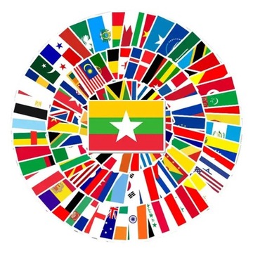 Прапори країн водонепроникні декоративні наклейки MIX WLEPY STICKERBOMB 104 шт