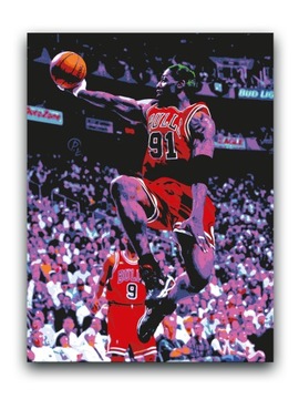 Деннис Родман - изображение 60x40 плакат Чикаго Буллз