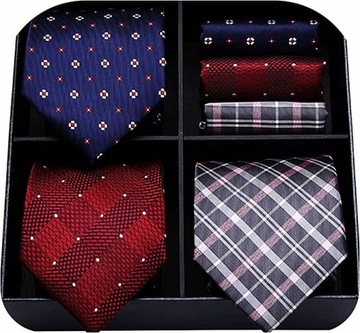 3шт элегантные галстуки и нагрудные платки шелковые наборы