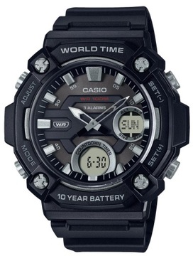 Водонепроницаемые черные мужские часы Casio AEQ - 120W