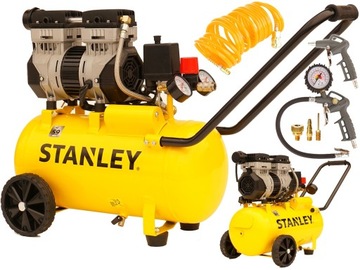 STANLEY KOMPRESOR BEZOLEJOWY 24L 59dB CICHY zestaw