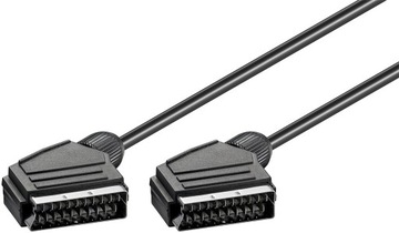 Кабель Scart 21-контактный, никелированный, 7мм, 0.6 м