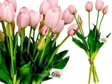 Тюльпаны силиконовые прорезиненные как яркие премиум Тюльпан 40 см 5 шт.-порошок