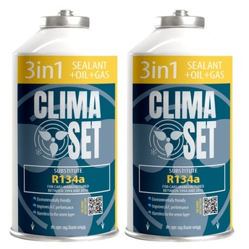 ClimaSet 2x 3in1 R134a кондиционер газ с маслом и герметиком 700 г