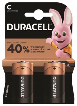2X мощные щелочные батареи DURACELL Lr14 C R14