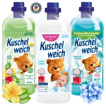 Немецкие жидкости для полоскания Kuschelweich-набор 3x1L до 114 полосканий!