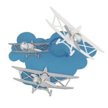Плафон настінний світильник дитячий літак синій літаки