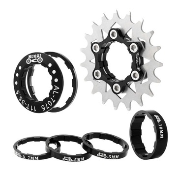 19t односкоростная кассета Spacers Set MTB Fixie Fixed Gear Adapter Black