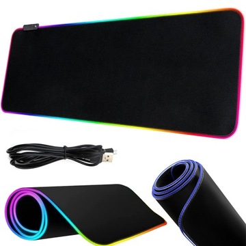 ІГРОВИЙ КИЛИМОК ДЛЯ МИШІ ЗІ СВІТЛОДІОДНИМ ПІДСВІЧУВАННЯМ RGB