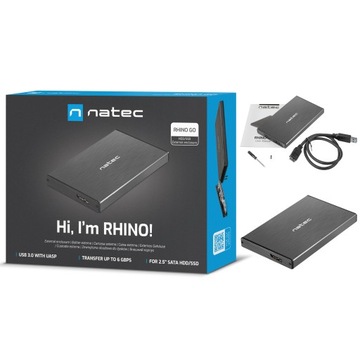 HDD/SSD КОРПУС ВНЕШНИЙ NATEC RHINO GO SATA 2,5 " USB 3,0 ЧЕРНЫЙ КАРМАН