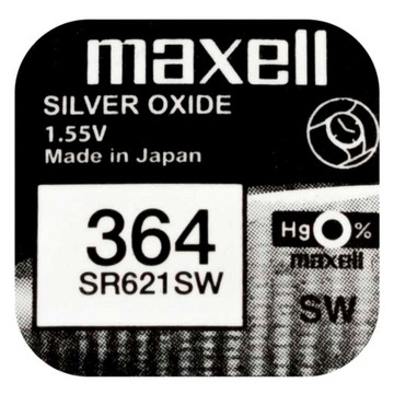 MAXELL SR621SW 364 1.55 V серебряный аккумулятор