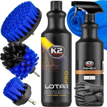 Жидкость для мытья обивки автомобиля K2 LOTAR + щетка для распылителя
