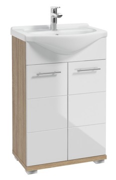 Польский шкаф для ванной комнаты с раковиной 60 стоя белый / дуб