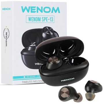 Беспроводные наушники WENOM SPE-13 bluetooth 5.3 водонепроницаемые 2 микрофона