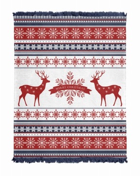 Рождественский олень одеяло 150x200 Красный хлопок